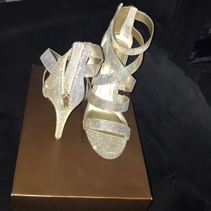 Brand new gold heels